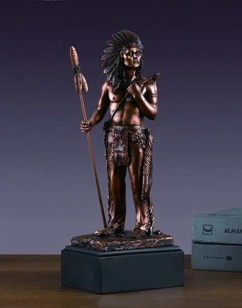 Indian Native American Statue Warrior Figurine Artwork Decorative